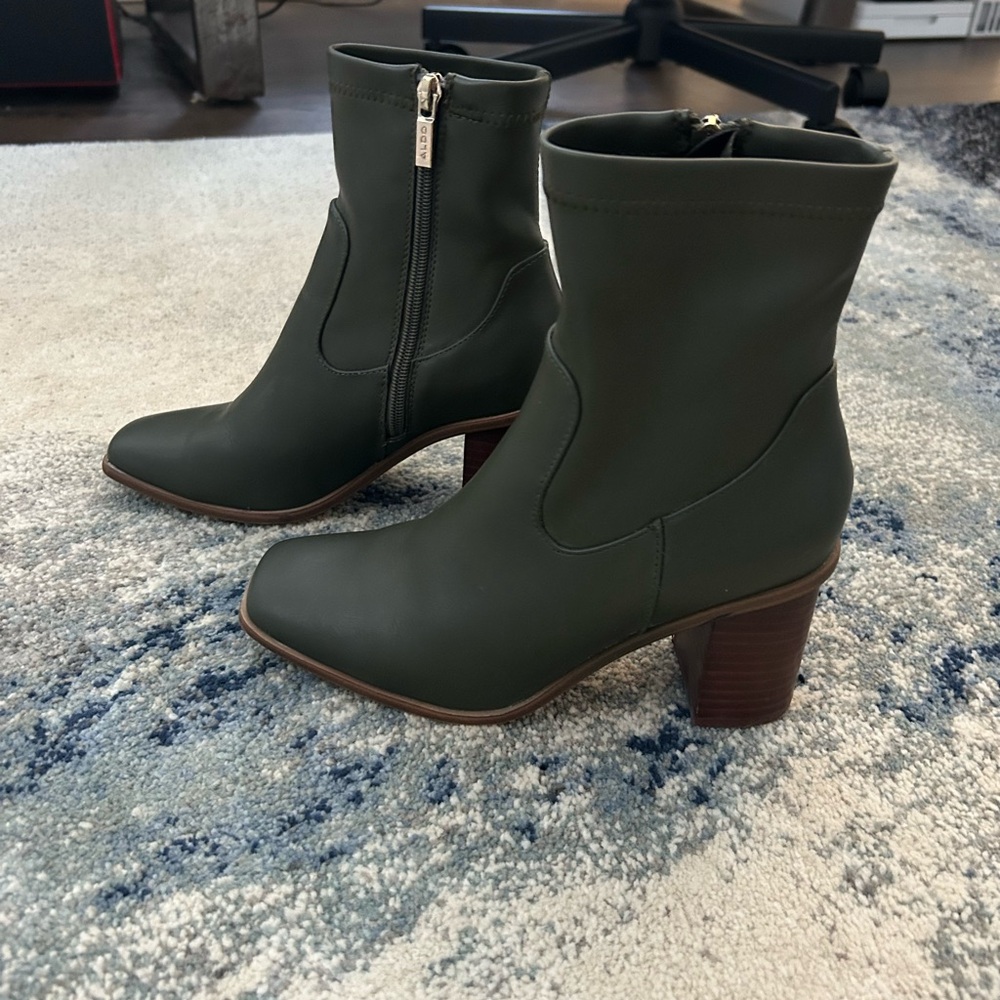Aldo Dark Green Heeled Boots